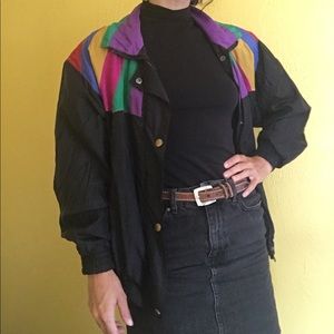 1980s vintage silk windbreaker jacket